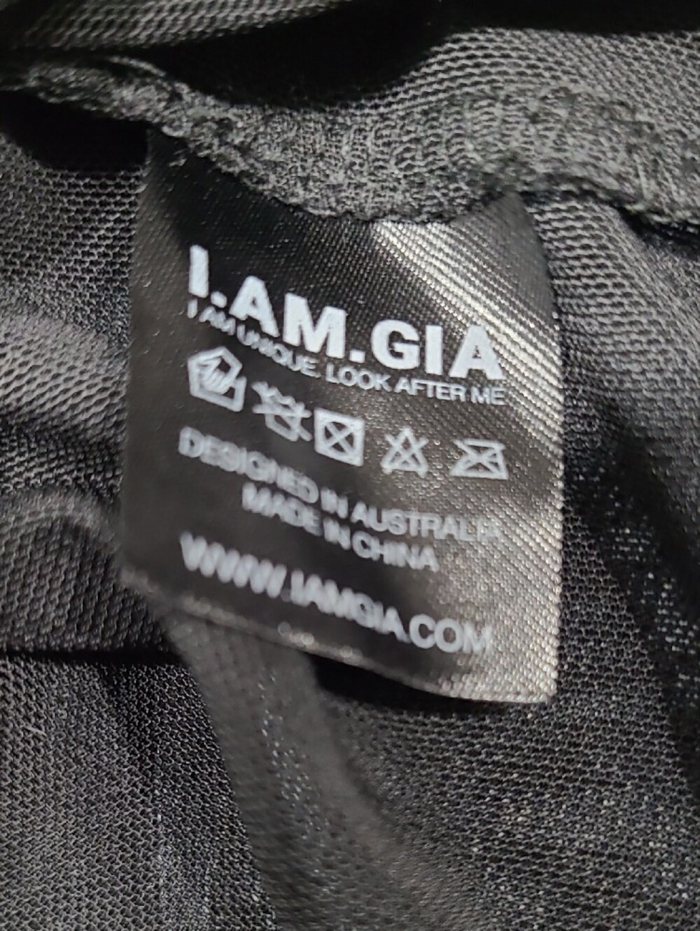 I.AM.GIA Black Sheer Swirl Mock Neck Crop Tank - Picture 6 of 6
